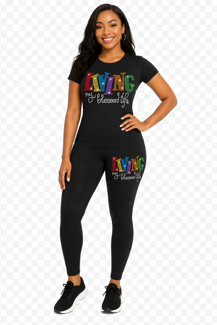 Living My Best Life Rhinestone Tee